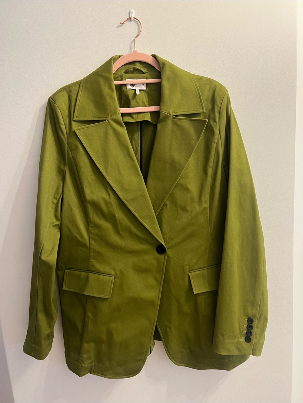 Olive Green Single-Button Women’s Blazer